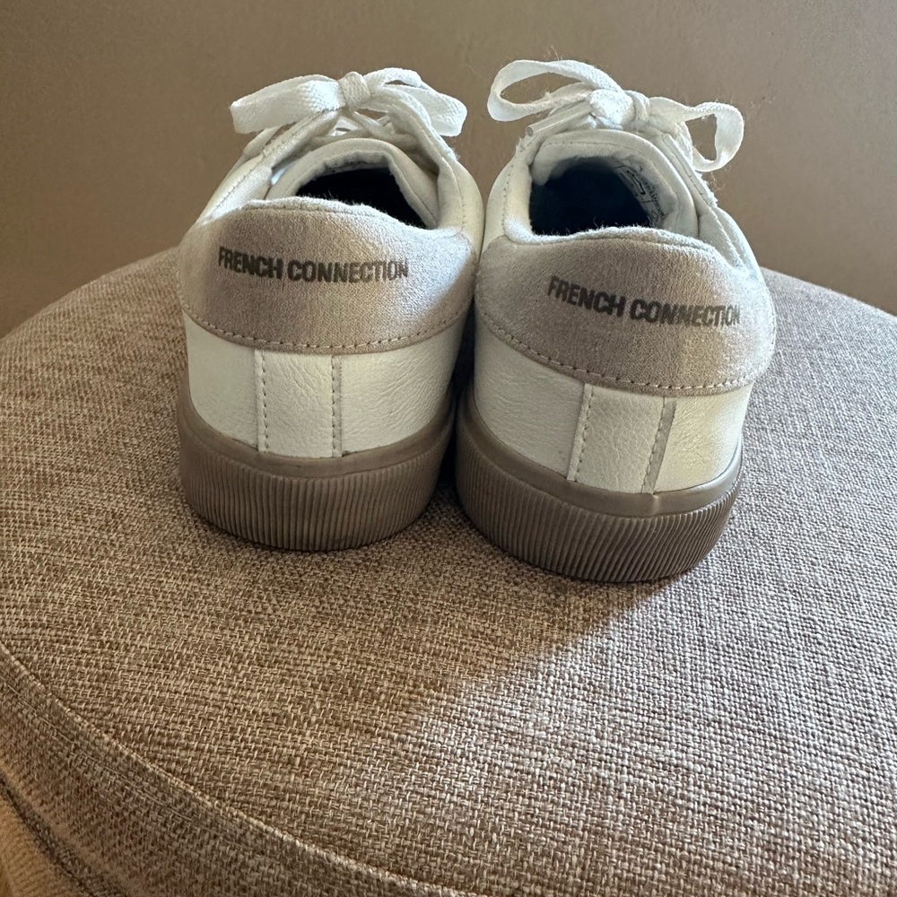 French Connection Cream Sneakers with Brown Sole - Picture 4 of 11